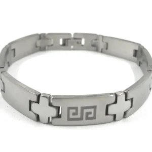Kirurginteräsrannekoru, Classic with Greek Decoration