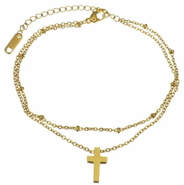 Kirurginteräsrannekoru, Cross Charm Bracelet -ristirannekoru