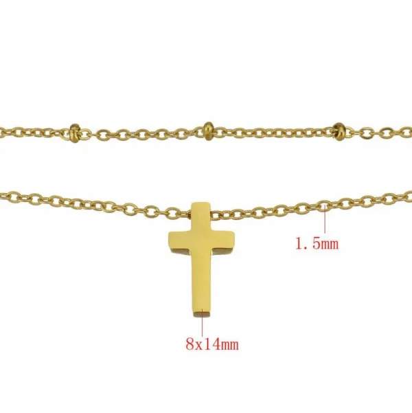 Kirurginteräsrannekoru, Cross Charm Bracelet -ristirannekoru