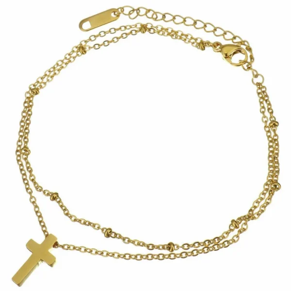 Kirurginteräsrannekoru, Cross Charm Bracelet -ristirannekoru