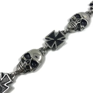 Kirurginteräsrannekoru, Skulls (pääkallo, maltanristi)