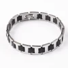 Kirurginteräsrannekoru, Stainless Steel Black Squares
