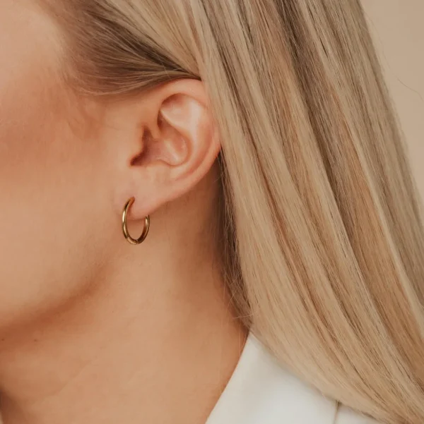 Kirurginteräsrenkaat, Classic Steel Hoop Earrings in Gold
