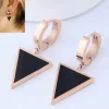 Kirurginteräsrenkaat, FRENCH RIVIERA | Veronique Rosegold Hoops in Black