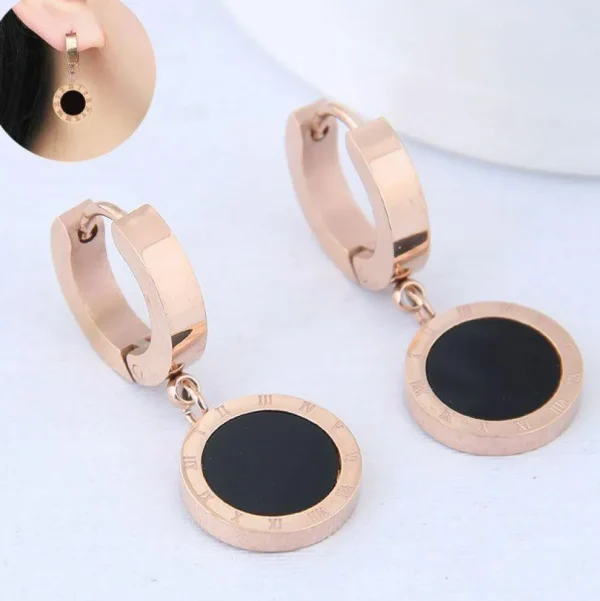 Kirurginteräsrenkaat, FRENCH RIVIERA | Yvonne Rosegold Hoops in Black