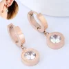 Kirurginteräsrenkaat, FRENCH RIVIERA | Chic Rosegold Steel Hoops with CZ