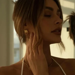 Kirurginteräsrenkaat, FRENCH RIVIERA | Wide Héloïse Gold Steel Hoops
