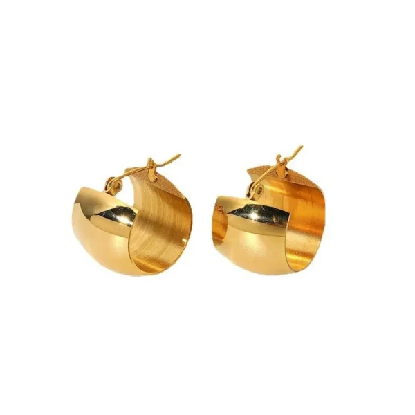 Kirurginteräsrenkaat, FRENCH RIVIERA | Wide Héloïse Gold Steel Hoops