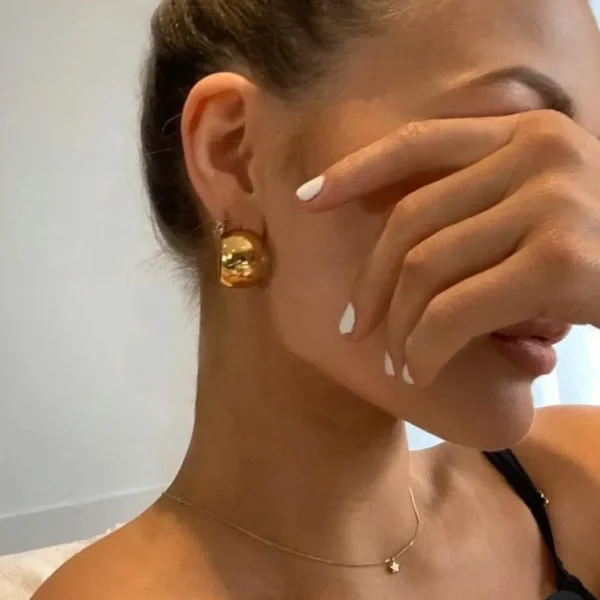 Kirurginteräsrenkaat, FRENCH RIVIERA | Wide Héloïse Gold Steel Hoops