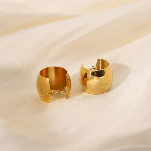 Kirurginteräsrenkaat, FRENCH RIVIERA | Wide Héloïse Gold Steel Hoops