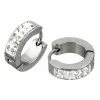 Kirurginteräsrenkaat, Huggie Crystal Steel Hoop Earrings