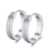 Kirurginteräsrenkaat, Large Diamond Cut Steel Hoop Earrings