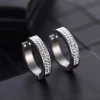 Kirurginteräsrenkaat, Large Crystal Steel Hoop Earrings