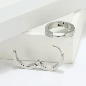 Kirurginteräsrenkaat, Large Diamond Cut Steel Hoop Earrings