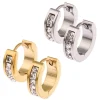 Kirurginteräsrenkaat, Modern Crystal Steel Hoop Earrings