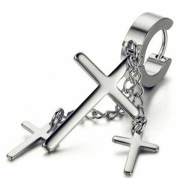 Kirurginteräsrenkaat, Steel Hoops with Chains and Crosses in Silver