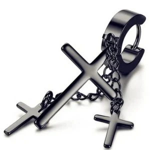 Kirurginteräsrenkaat, Steel Hoops with Chains and Crosses in Black
