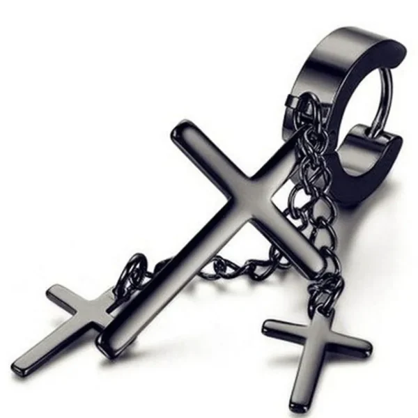 Kirurginteräsrenkaat, Steel Hoops with Chains and Crosses in Black