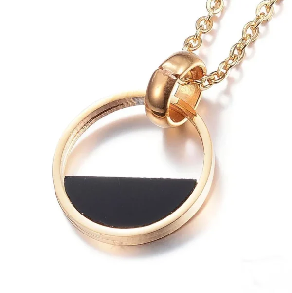 Kirurginteräsriipus ketjulla, Gold and Black