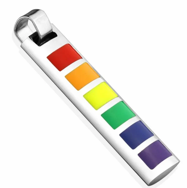 Kirurginteräsriipus, Rainbow Squares Enamel Stainless Steel Pendant