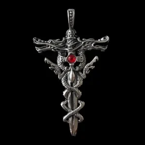 Kirurginteräsriipus, XL Dragon Sword (lohikäärme, miekka)