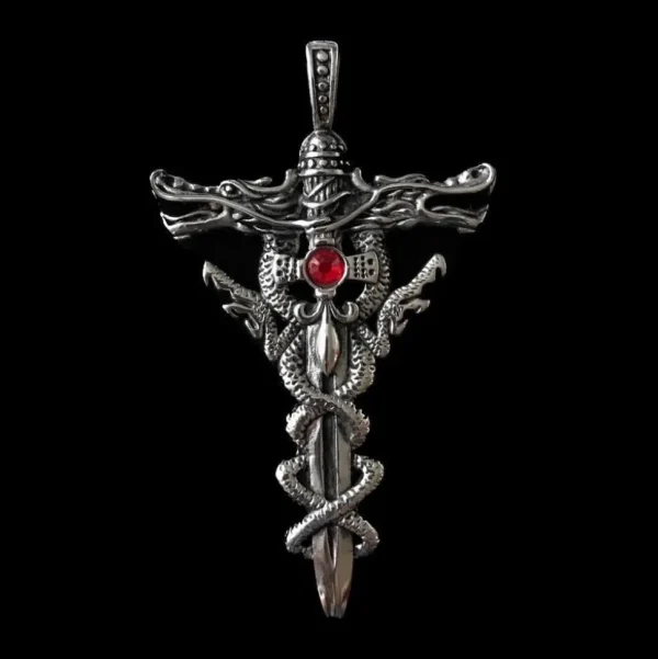 Kirurginteräsriipus, XL Dragon Sword (lohikäärme, miekka)
