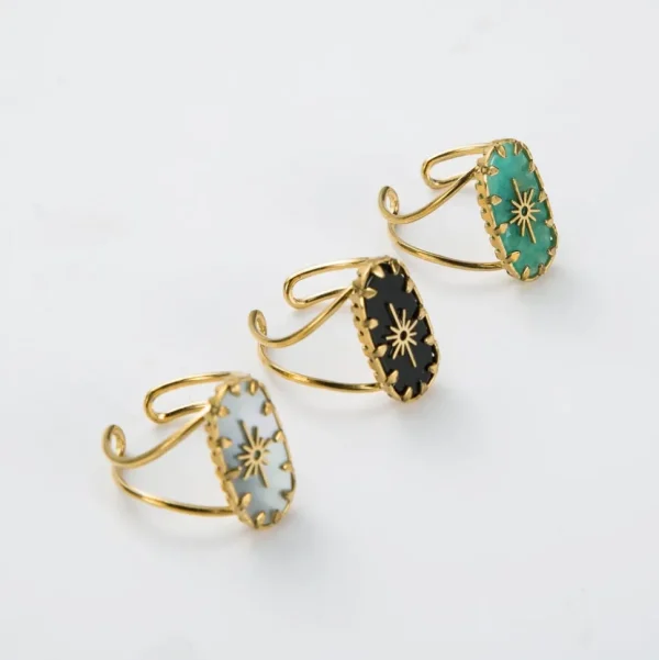 Kirurginterässormus, FRENCH RIVIERA | Oval Boho Gold Ring (3 väriä)