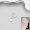 Korvakoru/kiipijä, Non-Piercing Silver Ear Cuff with Cross