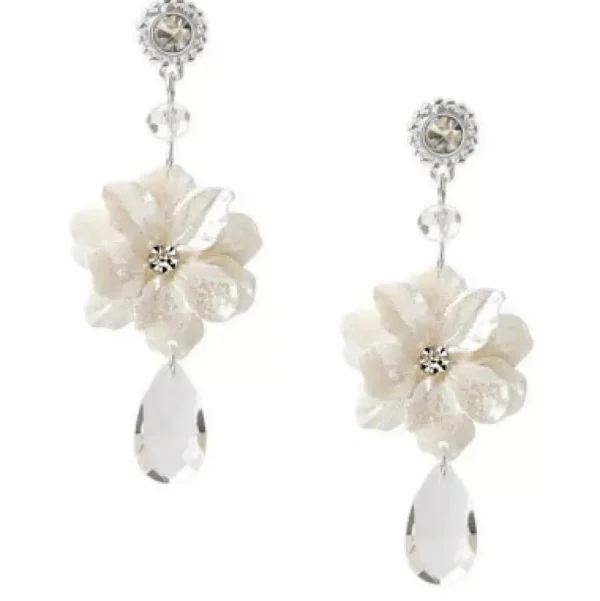 Korvakorut, ATHENA BRIDAL | Caroline -valkoiset kukkakorvakorut