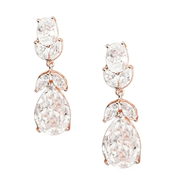 Korvakorut, ATHENA BRIDAL | Annie Teardrop -ruusukullanväriset pisarat