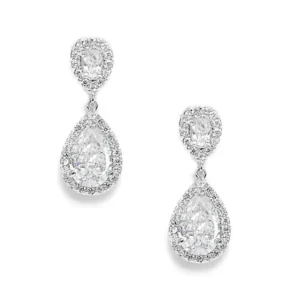 Korvakorut, ATHENA BRIDAL | Dainty Teardrop -hopeanväriset pisarat