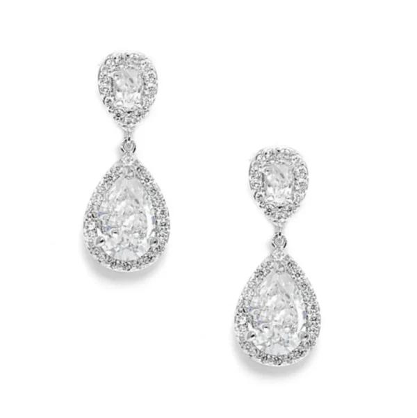 Korvakorut, ATHENA BRIDAL | Dainty Teardrop -hopeanväriset pisarat
