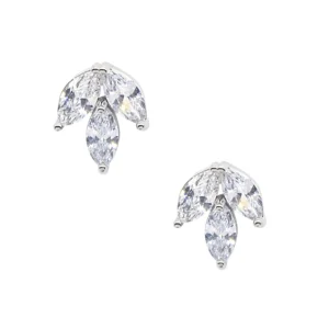 Korvakorut, ATHENA BRIDAL | Dainty Gem Earrings -hopeanväriset napit
