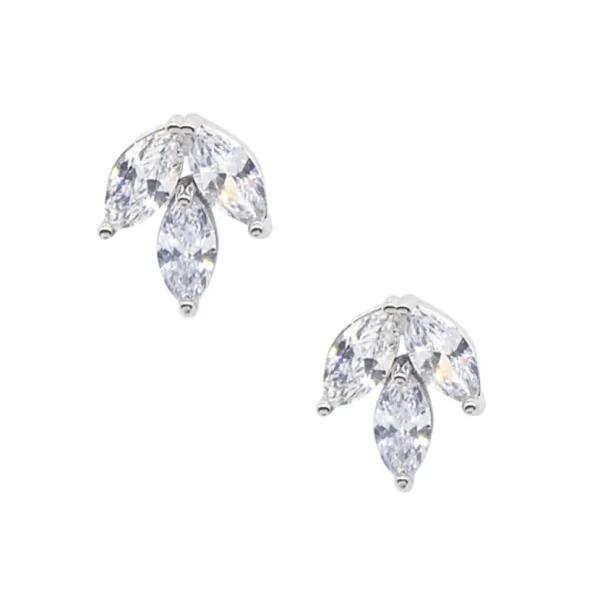 Korvakorut, ATHENA BRIDAL | Dainty Gem Earrings -hopeanväriset napit