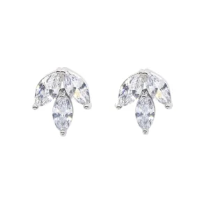 Korvakorut, ATHENA BRIDAL | Dainty Gem Earrings -hopeanväriset napit