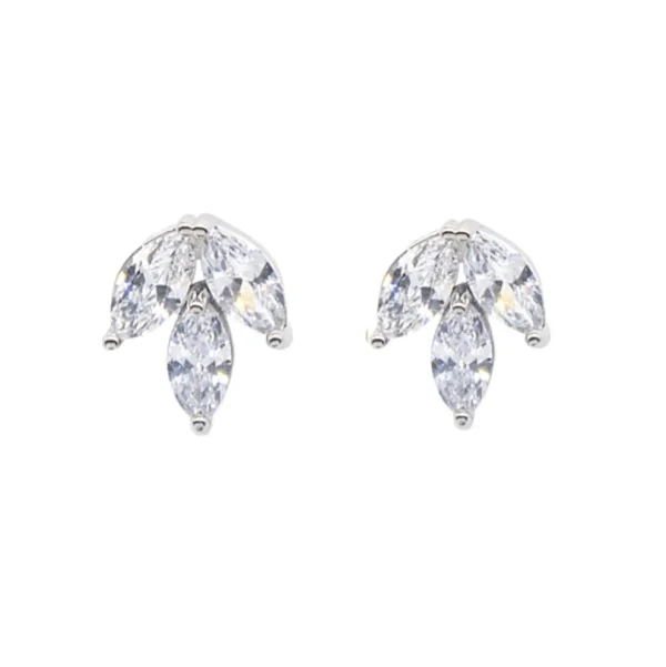 Korvakorut, ATHENA BRIDAL | Dainty Gem Earrings -hopeanväriset napit