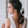 Korvakorut, ATHENA BRIDAL | Exquisite Earrings -hopeanväriset pisarat
