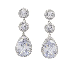 Korvakorut, ATHENA BRIDAL | Exquisite Earrings -hopeanväriset pisarat