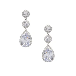 Korvakorut, ATHENA BRIDAL | Exquisite Earrings -hopeanväriset pisarat