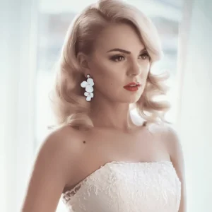 Korvakorut, ATHENA BRIDAL | Hollywood Earrings -valkoiset kukat