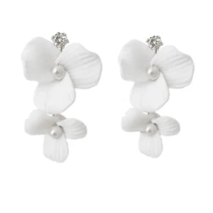 Korvakorut, ATHENA BRIDAL | Hollywood Earrings -valkoiset kukat