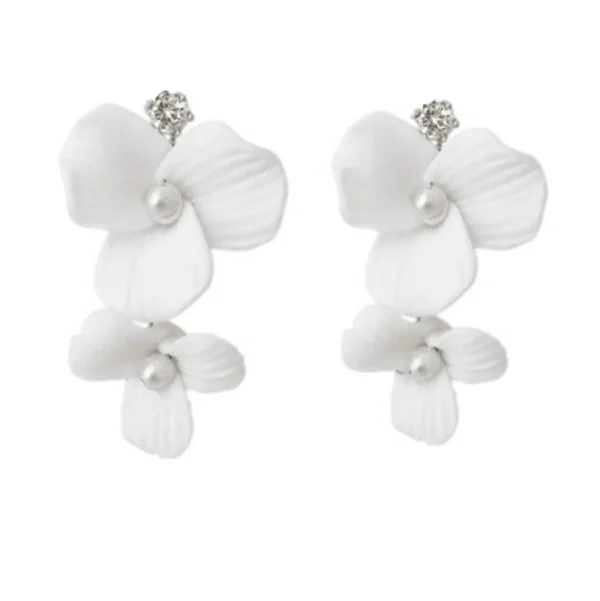 Korvakorut, ATHENA BRIDAL | Hollywood Earrings -valkoiset kukat