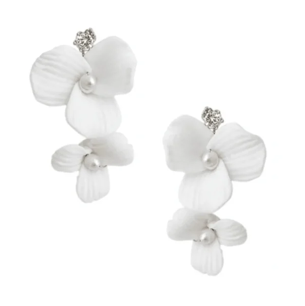 Korvakorut, ATHENA BRIDAL | Hollywood Earrings -valkoiset kukat