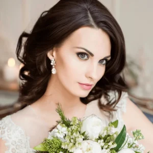 Korvakorut, ATHENA BRIDAL | Luxury Earrings -hopeanväriset pisarat