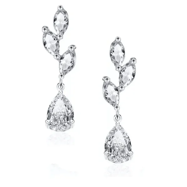 Korvakorut, ATHENA BRIDAL | Noelle Earrings -hopeanväriset pisarat