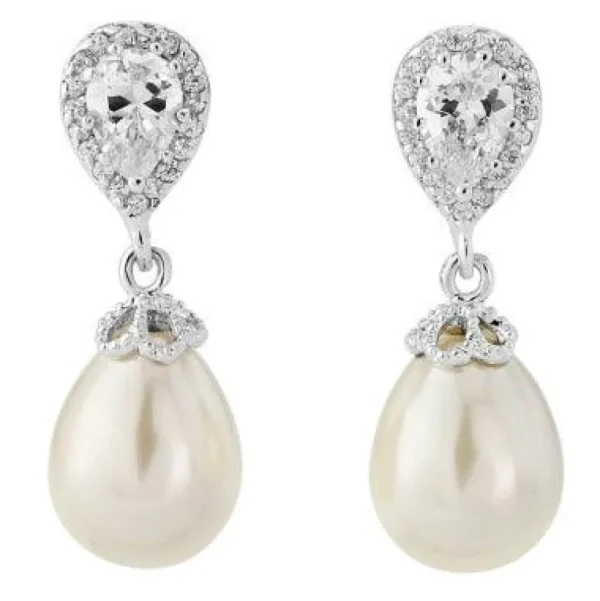 Korvakorut, ATHENA BRIDAL | Precious Pearl -hopea helmikorvakorut