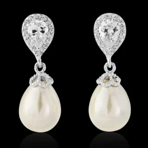 Korvakorut, ATHENA BRIDAL | Precious Pearl -hopea helmikorvakorut
