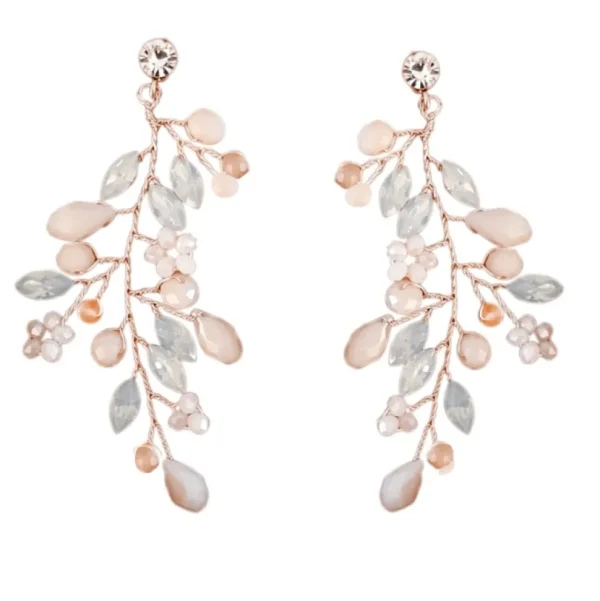 Korvakorut, ATHENA BRIDAL | Sparkle Earrings -vaaleanpunaiset kukat