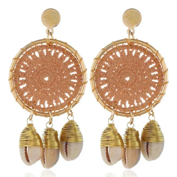 Korvakorut, Beige Lace Dream Catcher Earrings
