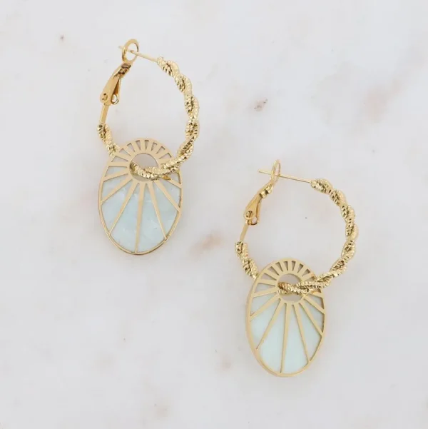 Korvakorut, BOHM PARIS | 2 in 1 Boucles Caméo -valkoinen/kulta